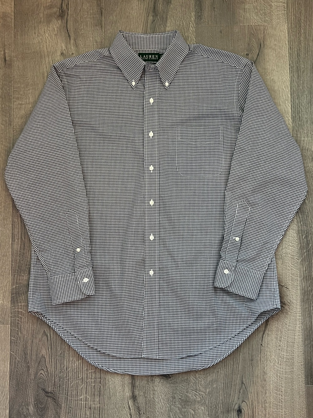 Ralph Lauren B&W 100% cotton Gingham Button-Down